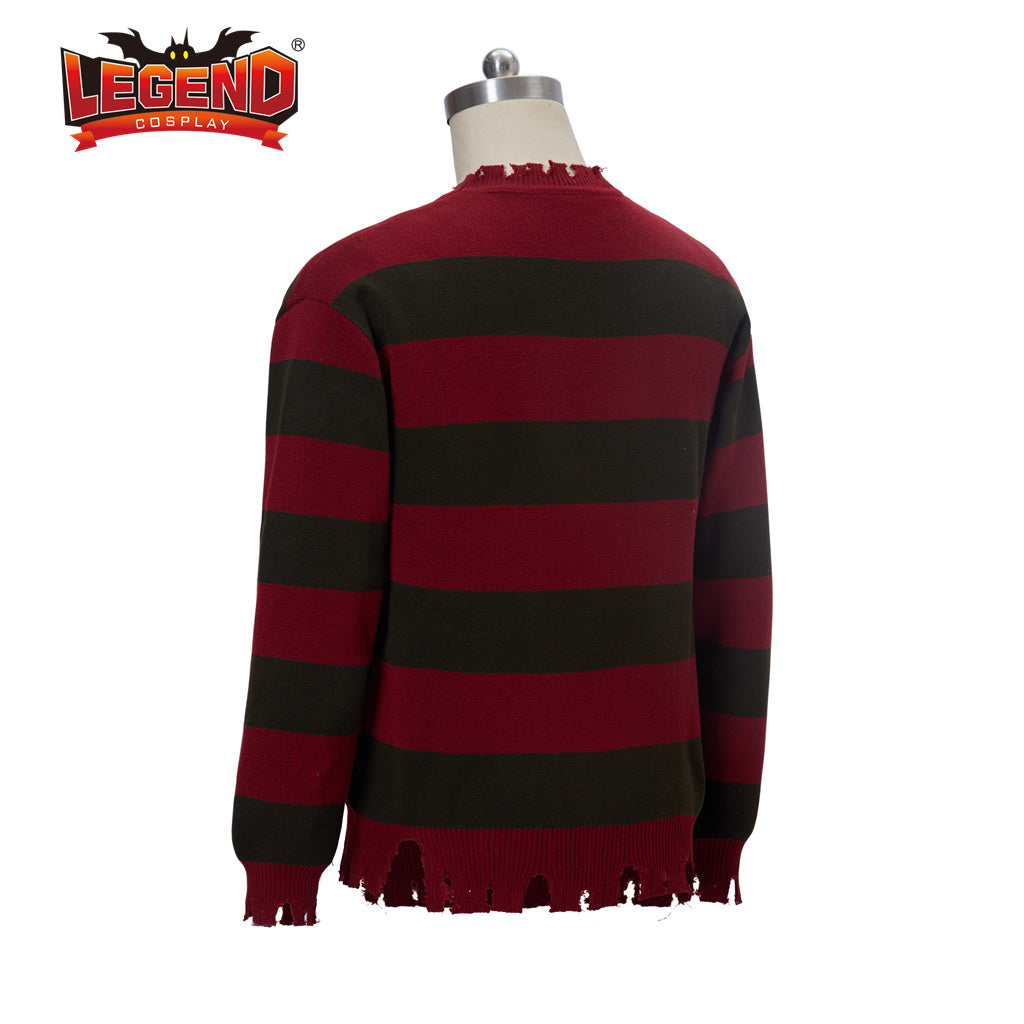 Freddy Krueger Cosplay Sweater Horror Costume A Nightmare On Elm Street Long Sleeve Knitted Striped Top Clothes for Women Men