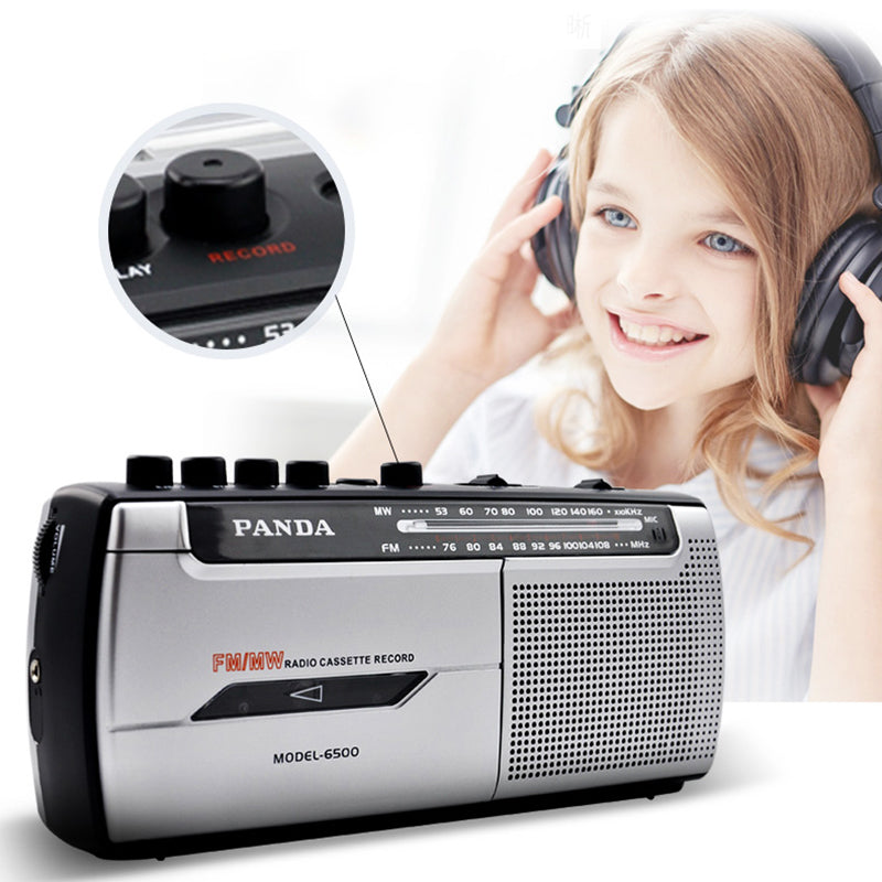 Portable Cassette Player Tape Recorder Walkman Music Speaker FM MW Radio for Elderly,Kids Learning Language(220V))l