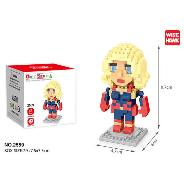 Disney Movie building blocks Bricks assembly Spiderman Ant-Man Venom Captain Anime Mini Action Figures Heads Toys kids Gifts