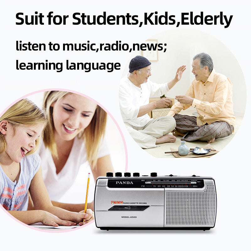Portable Cassette Player Tape Recorder Walkman Music Speaker FM MW Radio for Elderly,Kids Learning Language(220V))l