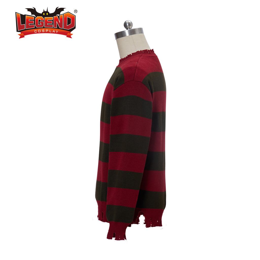 Freddy Krueger Cosplay Sweater Horror Costume A Nightmare On Elm Street Long Sleeve Knitted Striped Top Clothes for Women Men
