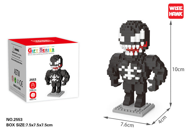 Disney Movie building blocks Bricks assembly Spiderman Ant-Man Venom Captain Anime Mini Action Figures Heads Toys kids Gifts