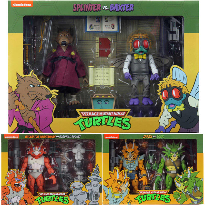 Teenage Mutant Ninja Turtles PVC Model Zarax Zork Splinter MICHELANGELO DONATELLO Action Figures Collection Toy Gift