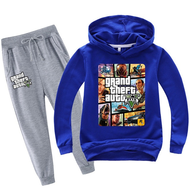 Game Grand Theft Auto Hoodie and Pants Set for Kids