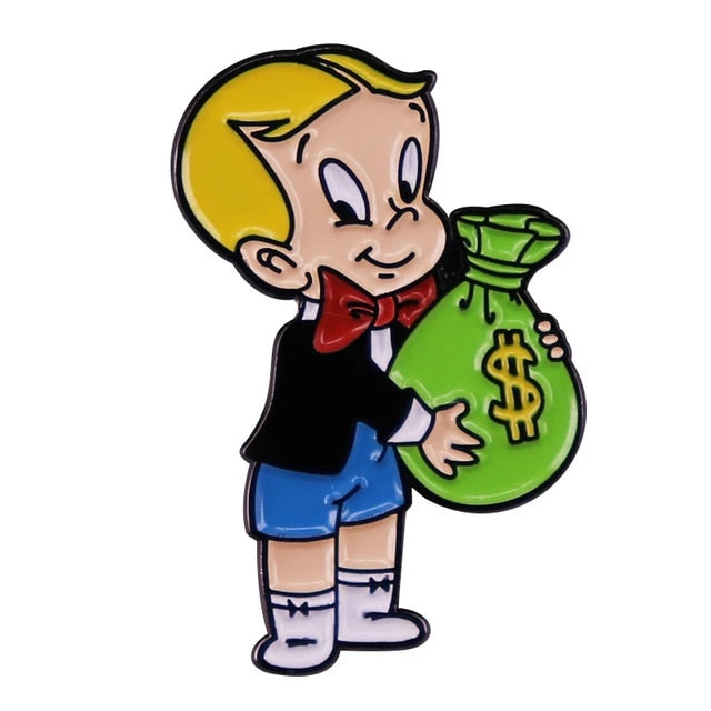 Richie Rich Money Bag Enamel Pin