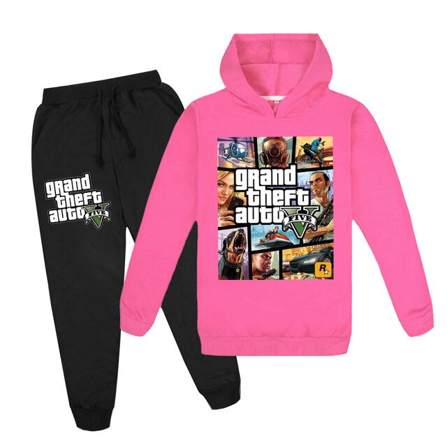 Game Grand Theft Auto Hoodie and Pants Set for Kids