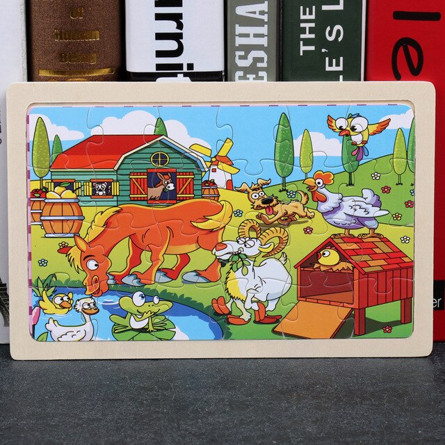 Wooden 30pc Animal Puzzles for Children