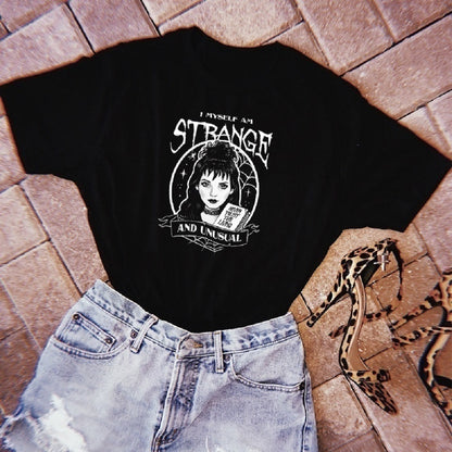 Beetlejuice I Myself Am Strange And Unusual Black Womens T-Shirt