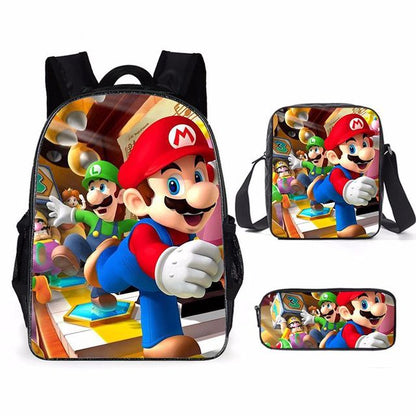 Super Mario Bro Sonic Children School Bag Backpack