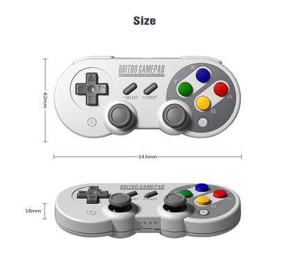 Bluetooth SNES Style Game Pad With Thumb Joysticks for Switch Windows Android MacOS Steam