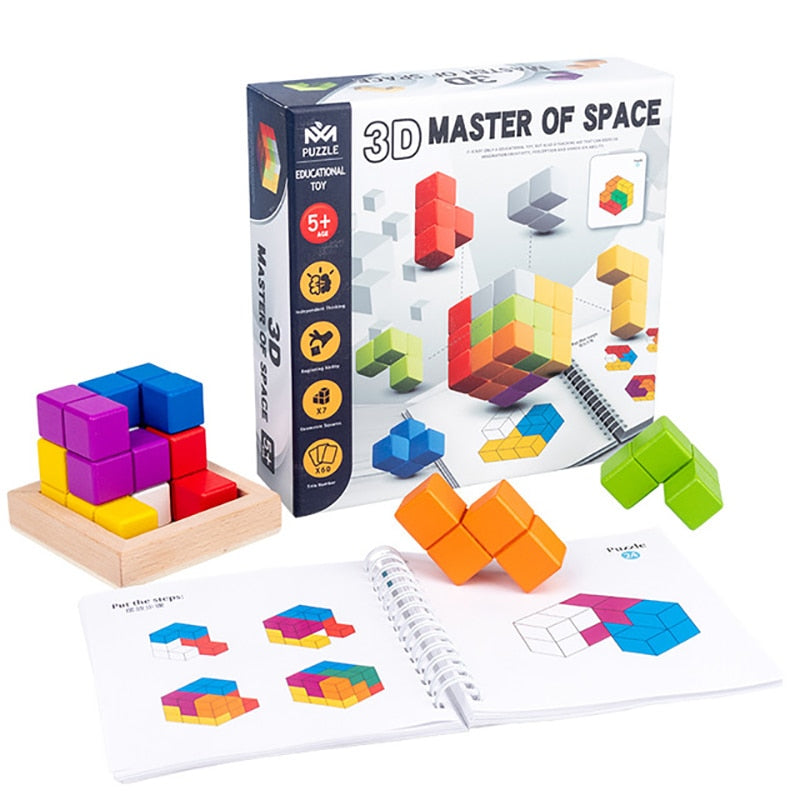 3D Wooden Tetris Style Puzzle Logic Game