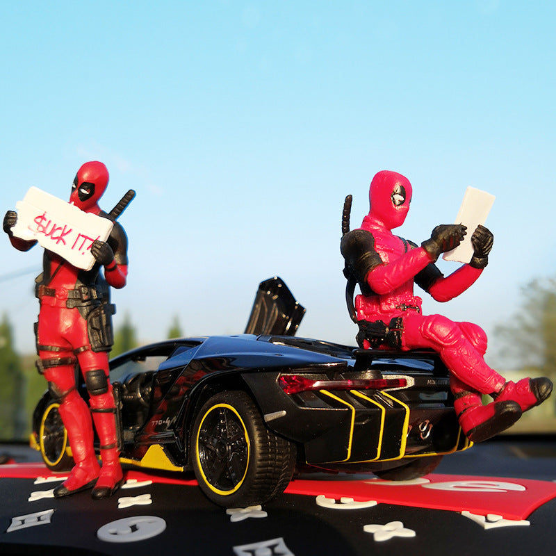 Car Ornament Disney Marvel X-Men Deadpool 2 Action Figure Sitting Lying Posture Model Anime Mini Doll PVC Figurine Toys