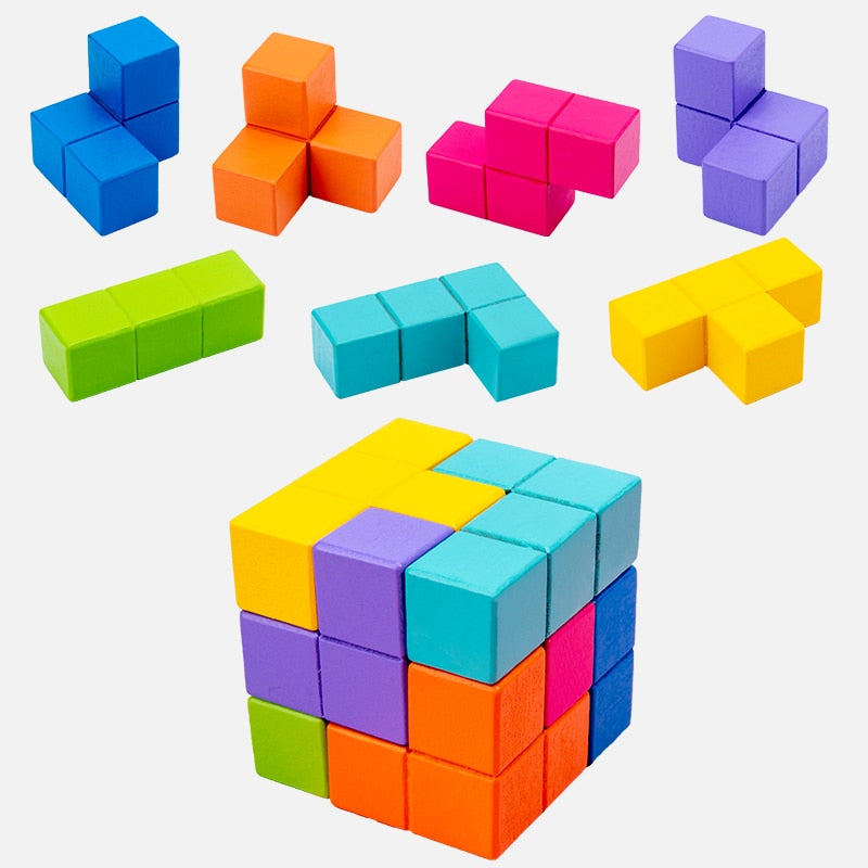 3D Wooden Tetris Style Puzzle Logic Game