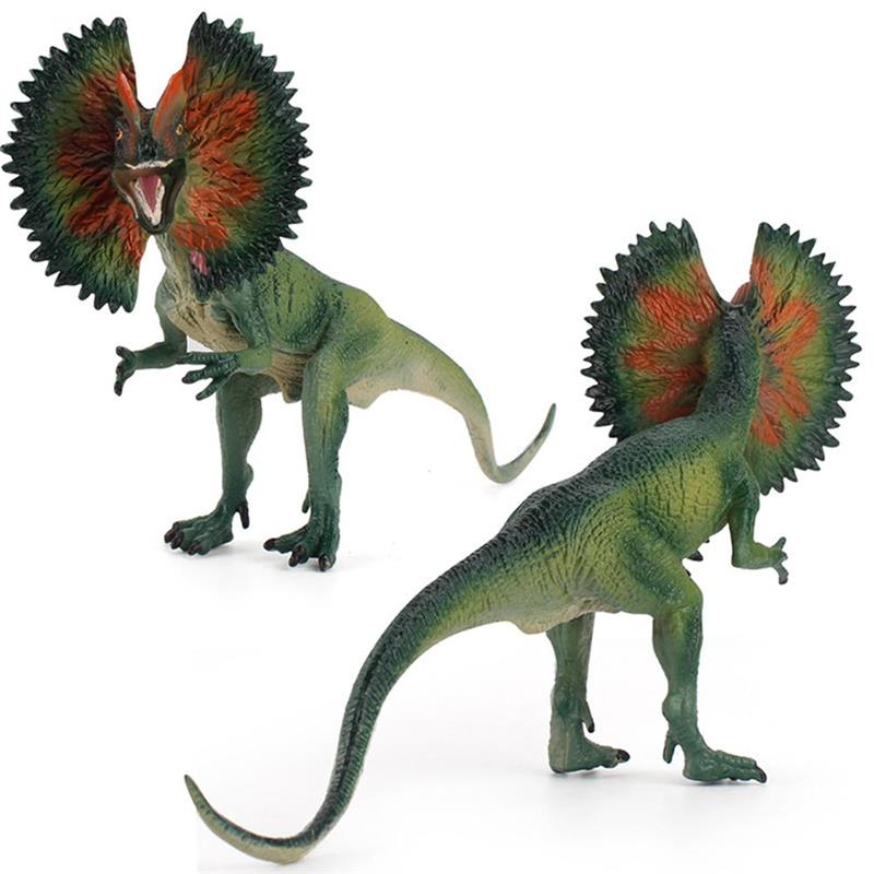 Dilophosaurus Dinosaurs Figure Jurassic World Dilophosaurus Simulation PVC Action Model Toys Raptor Dinosaurs Ornaments for Kids