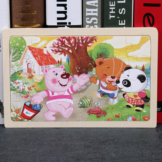 Wooden 30pc Animal Puzzles for Children