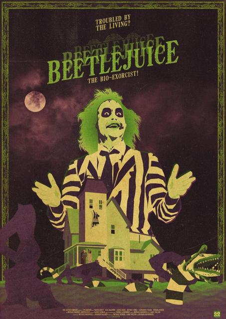 27 Designs Beetlejuice Kraftpaper Poster Alternative Art Painting Funny Wall Sticker for Coffee House Bar