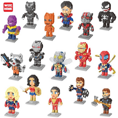 Disney Movie building blocks Bricks assembly Spiderman Ant-Man Venom Captain  Anime Mini Action Figures Heads Toys kids Gifts