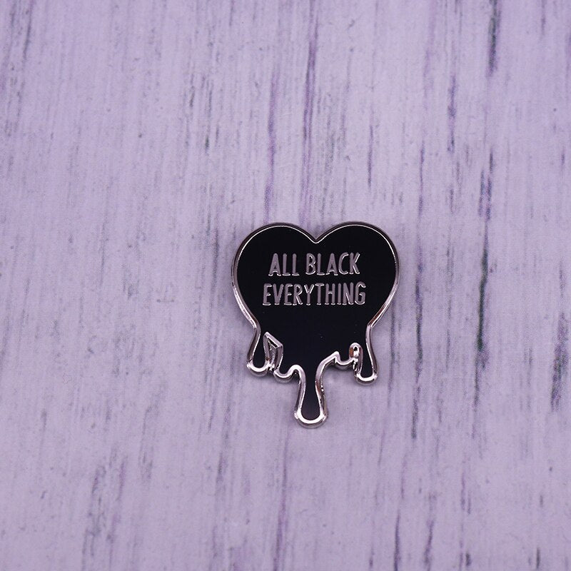 All Black Everything Enamel Pin