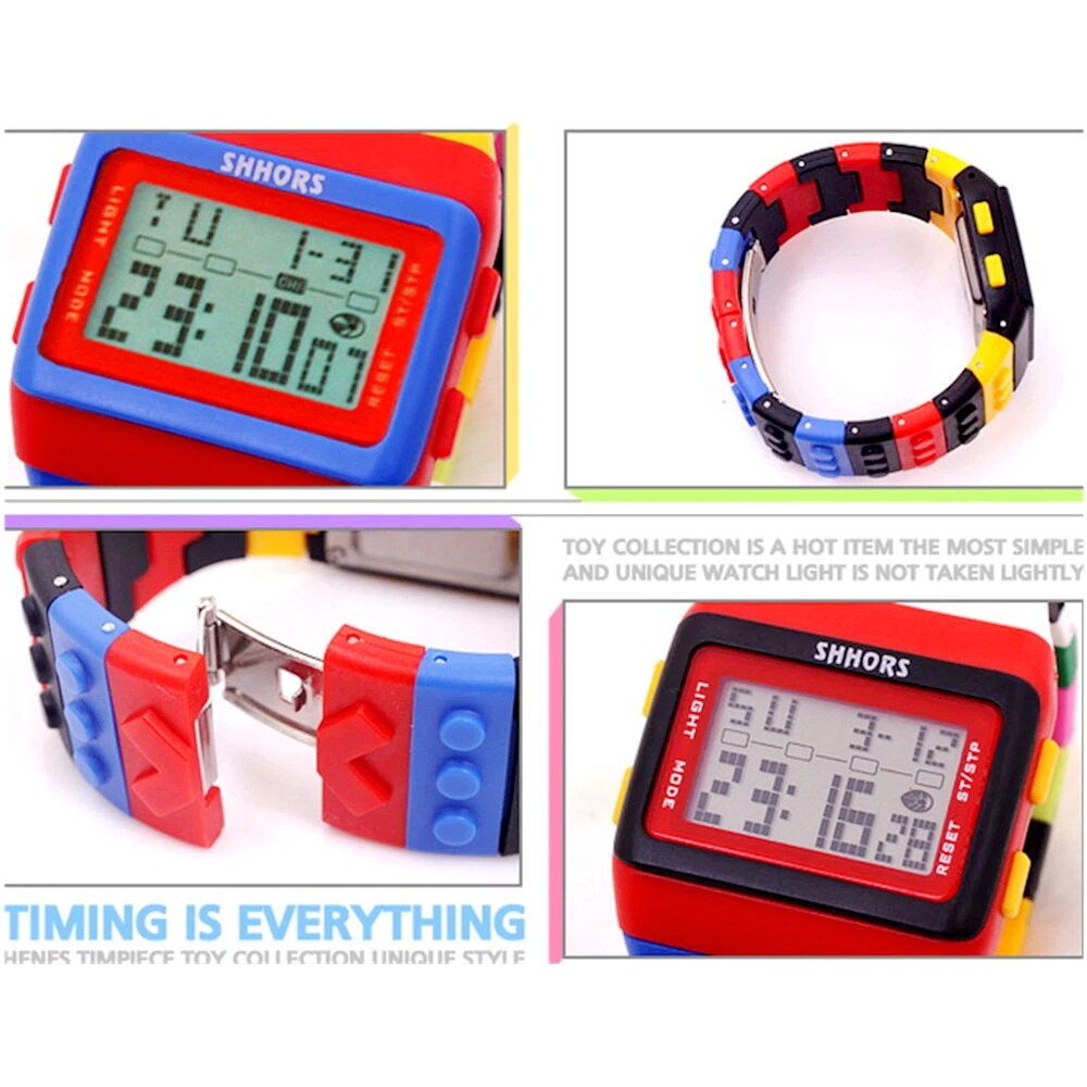 Colorful Digital Watch and Building Block Capable