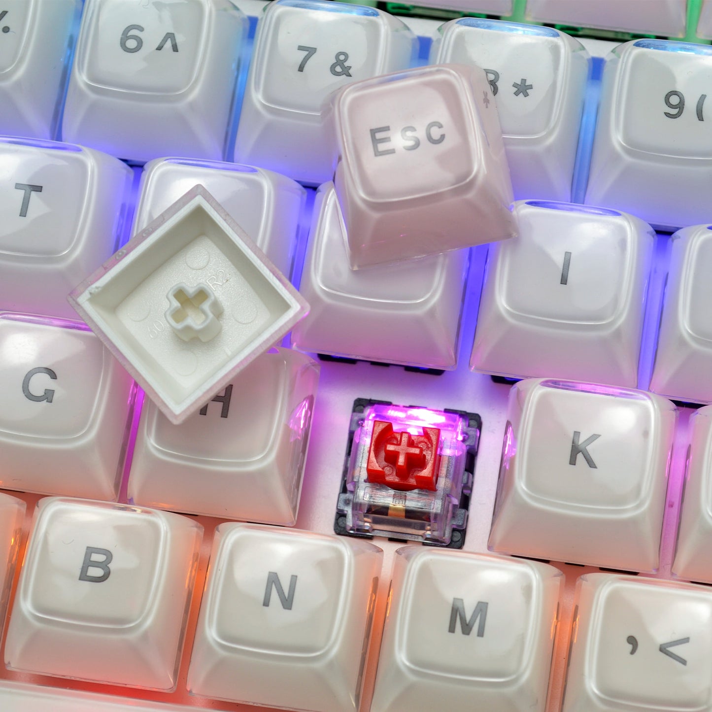 Multicolor Jelly Round Key Caps