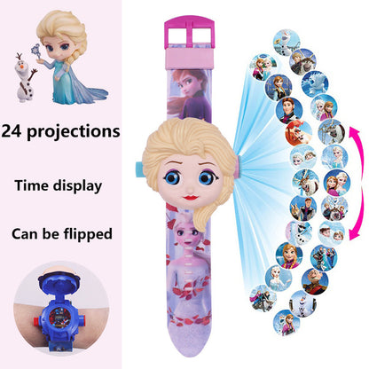 17 Style Disney Cartoon Children Watch 3D Projection Cartoon Superheroes Spider-man Iron Man Digital Watches Children Watch Toy