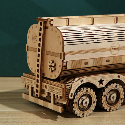 Wooden 3D Diesel Tanker Truck Building Blocks