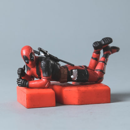 Car Ornament Disney Marvel X-Men Deadpool 2 Action Figure Sitting Lying Posture Model Anime Mini Doll PVC Figurine Toys