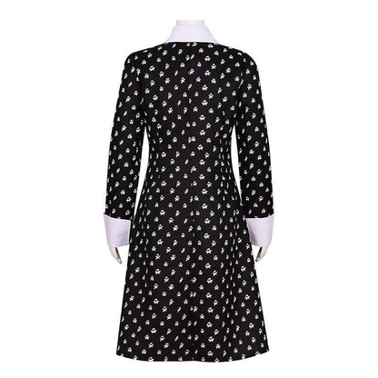 Wednesday Addams Black Dresses White Collar Costume