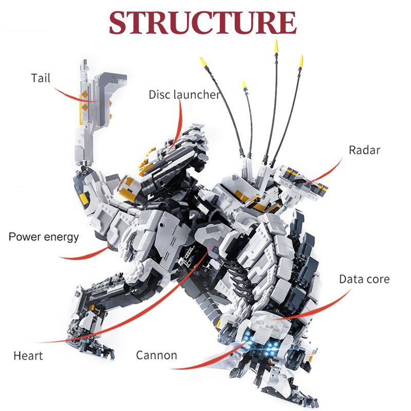 Block Game Horizon Zero Dawned Thunder Jaw Mechanical Monster Action Dragon Dinosaur Toy