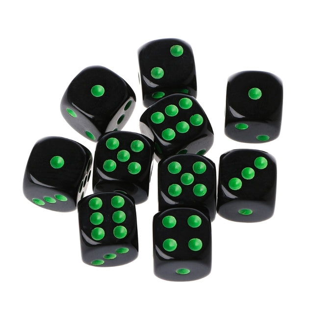 10pcs 15mm Multicolor Acrylic Cube Dice Beads Six Sides Portable Table Games Toy