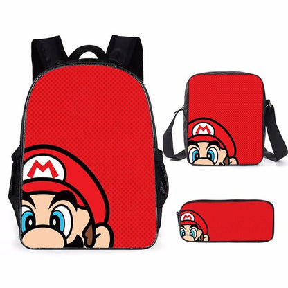 Super Mario Bro Sonic Children School Bag Backpack