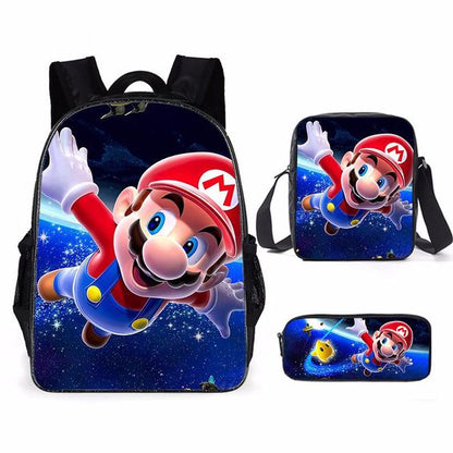 Super Mario Bro Sonic Children School Bag Backpack