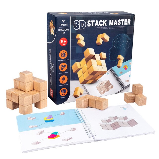 3D Wooden Tetris Style Puzzle Logic Game