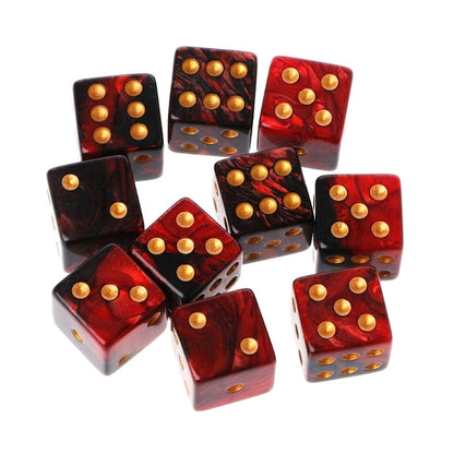 10pcs 15mm Multicolor Acrylic Cube Dice Beads Six Sides Portable Table Games Toy