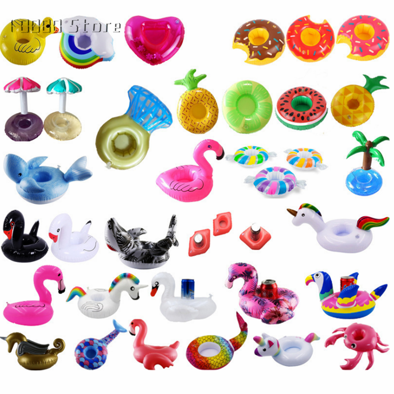 Inflatable Cup Holder Swimming Pool Accessories Drink Floating Donut Pool Float Swimming Ring Party Toys Beach Bar Mini