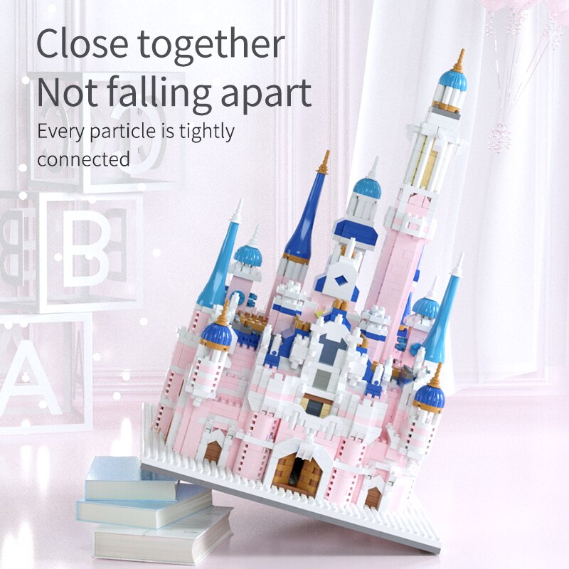 LED Light Up Mini Dream House Tale Princess Castle Building Block Brick Toys