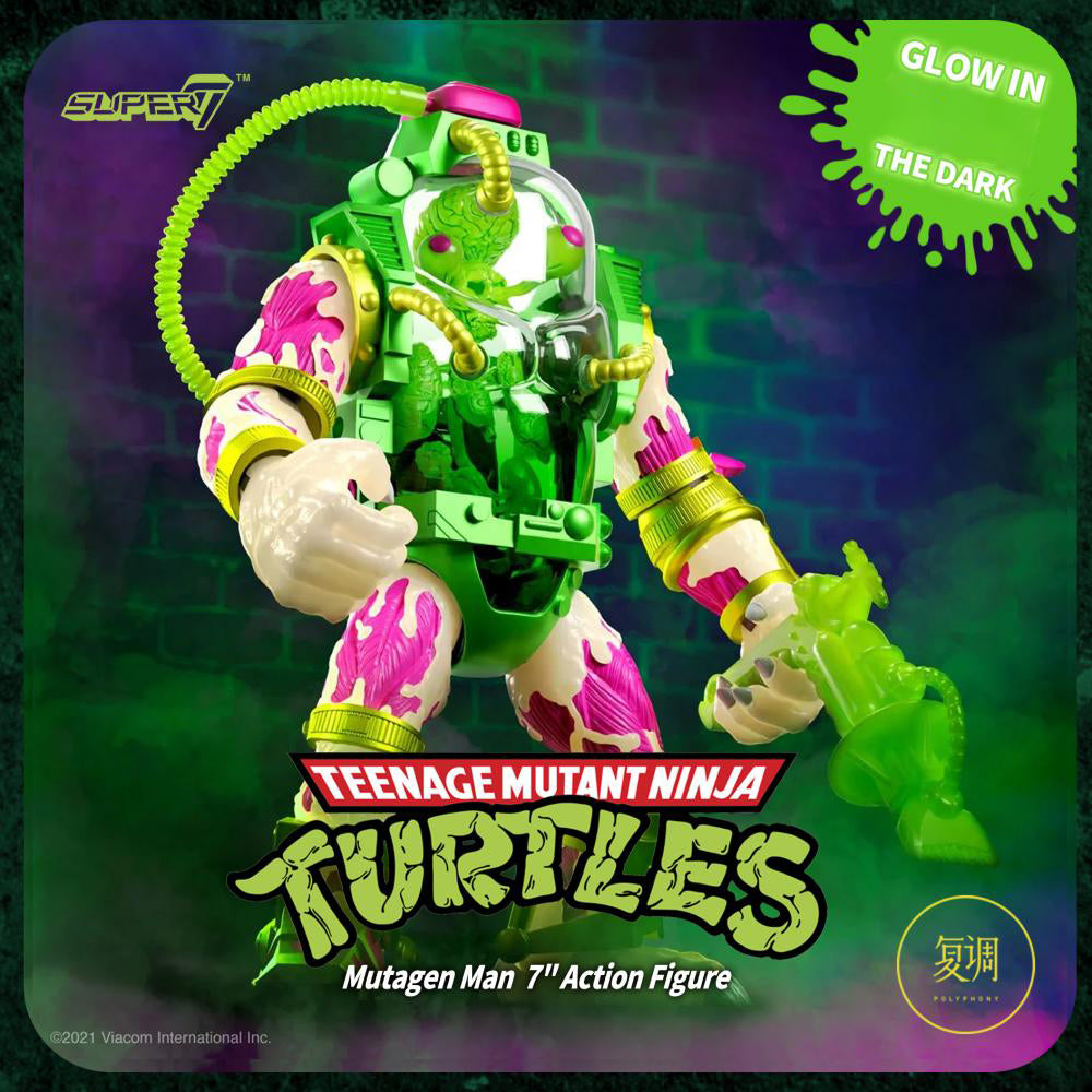 Super7 Teenage Mutant Ninja Turtles Mutagen Man Glow in the Dark Anime Action Figure 3.75inch Collectible figurines Model Toys