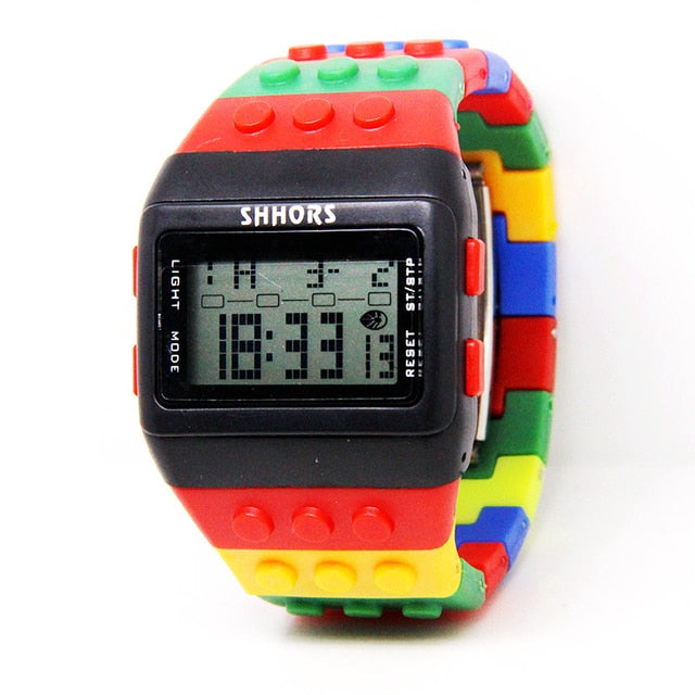 Colorful Digital Watch and Building Block Capable