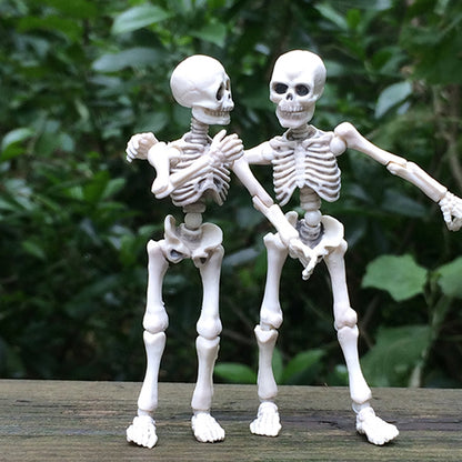 9cm Movable Mr. Bones Skeleton Human Model Skull Full Body Mini Figure Toy Halloween Party Decor Action Figures Statu Skeleton