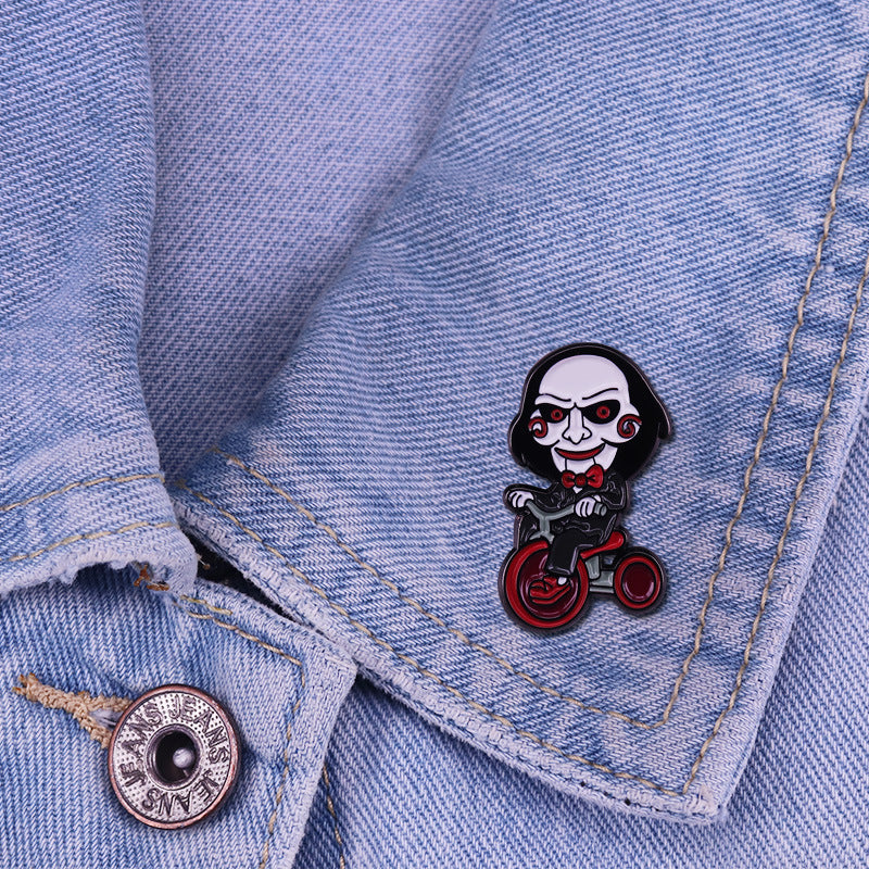 Jigsaw Riding Tricycle Enamel Pin