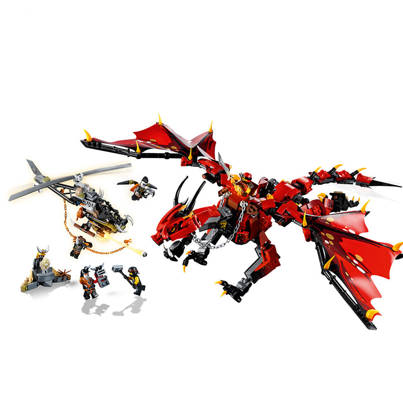 Ninjagoes Movies Flame Spys Red Dragon Compatible Ninjagoes  Building Blocks Bricks Toys Christmas Gifts 06081