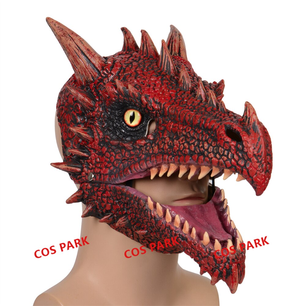 Red Dragon Moving Mouth Mask