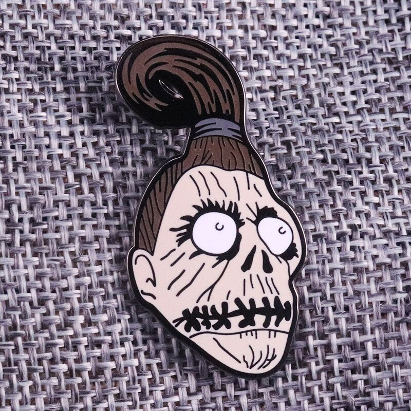 Beetlejuice Shrunken Head Enamel Pin