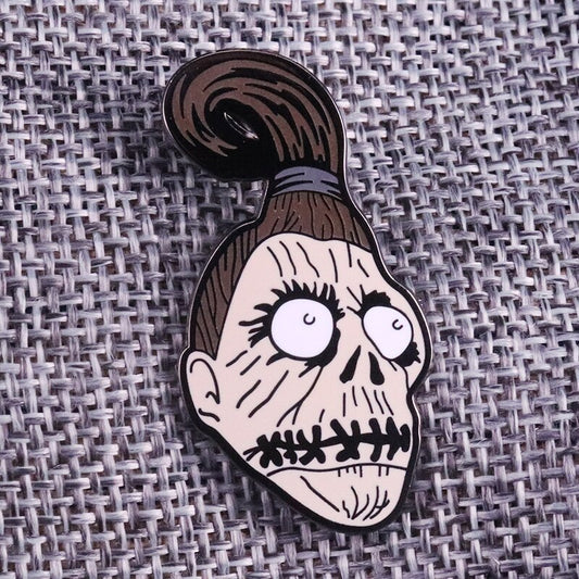 Beetlejuice Shrunken Head Enamel Pin