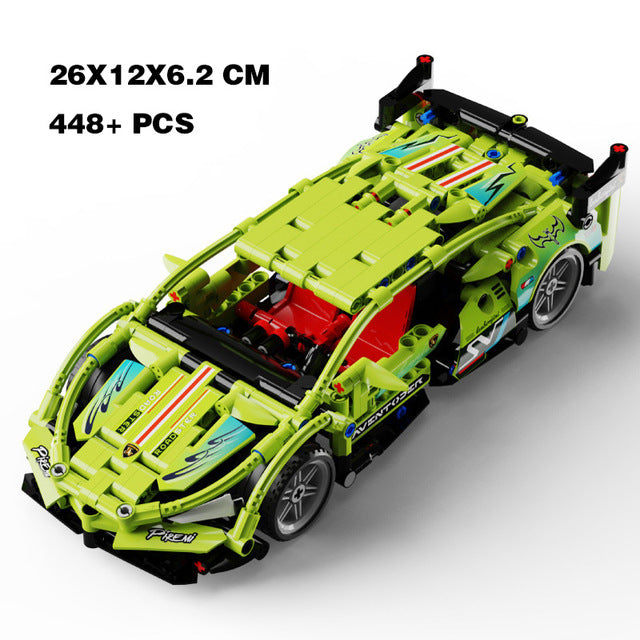 400pcs+ STEM Building Blocks Racing Car High-Tech Brick Model Kit