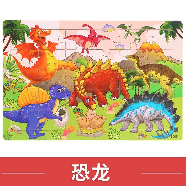 Wooden 30pc Animal Puzzles for Children