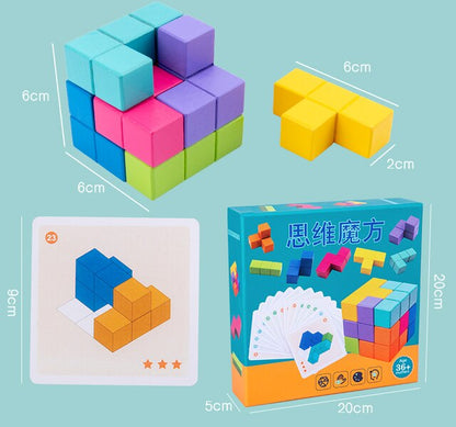 3D Wooden Tetris Style Puzzle Logic Game