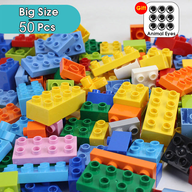 Colorful DIY Building Blocks Big Size Brick Bulk Bricks Base Plates Compatible With Duplo Kids Educational Toys For Children