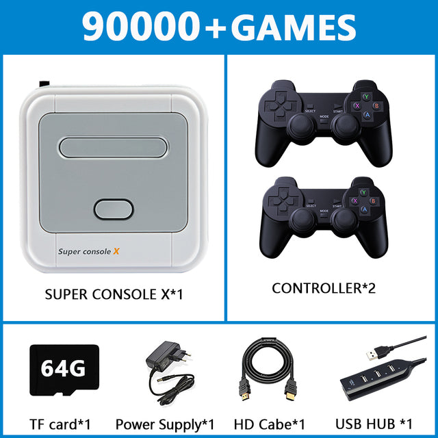 Super Console X Retro Game Console For PSP/PS1/Naomi/MAME/N64/DC With 90000+ Classic Retro Games HD Wifi TV Video Game Player