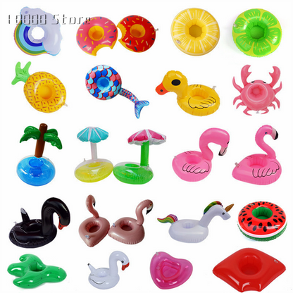 Inflatable Cup Holder Swimming Pool Accessories Drink Floating Donut Pool Float Swimming Ring Party Toys Beach Bar Mini